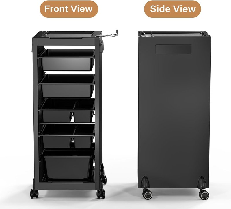 OmySalon Salon Trolley Cart - Rolling Hair Organizer with 6 Drawers | Ideal for Stylists & Barbershops