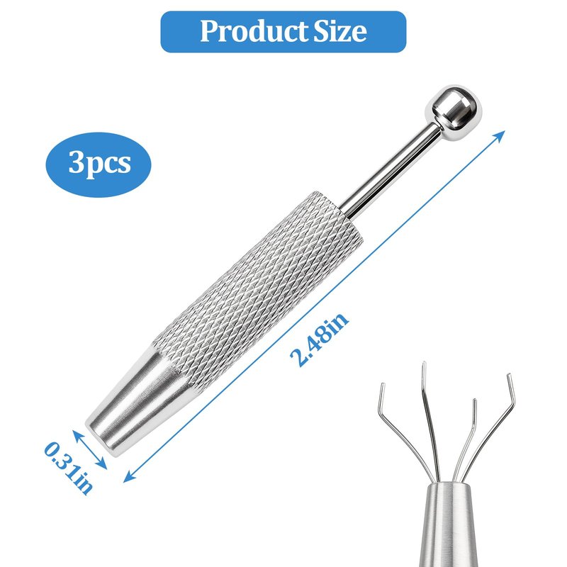 Piercing Ball Grabber,3 PCS Piercing Removal Tool,4-Claw Diamond Tweezers for Easy Jewelry Changing,Stainless Steel Gem Pickup Tool,Earring Pearl Grabber