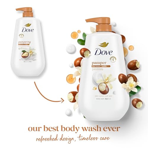 Dove Body Wash with Shea Butter & Vanilla - 30.6 oz Pump, Sulfate Free