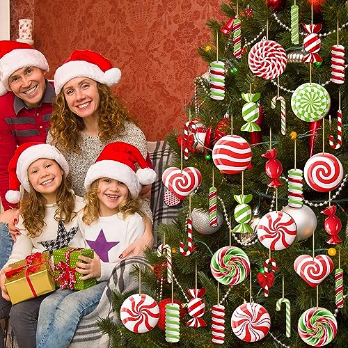 40 Pcs Colorful Peppermint Candy Christmas Tree Ornaments
