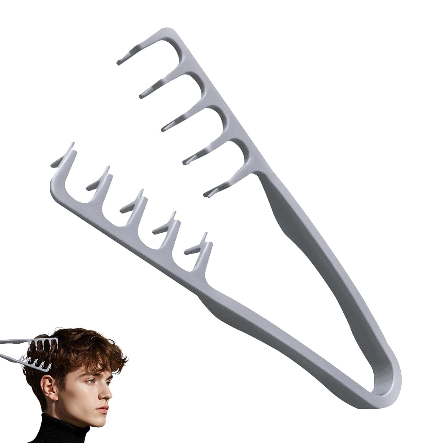 Volumizing Wide-Tooth Hair Styling Comb - Fluffy Fringe Parting Brush for All Hair Types | Grey
