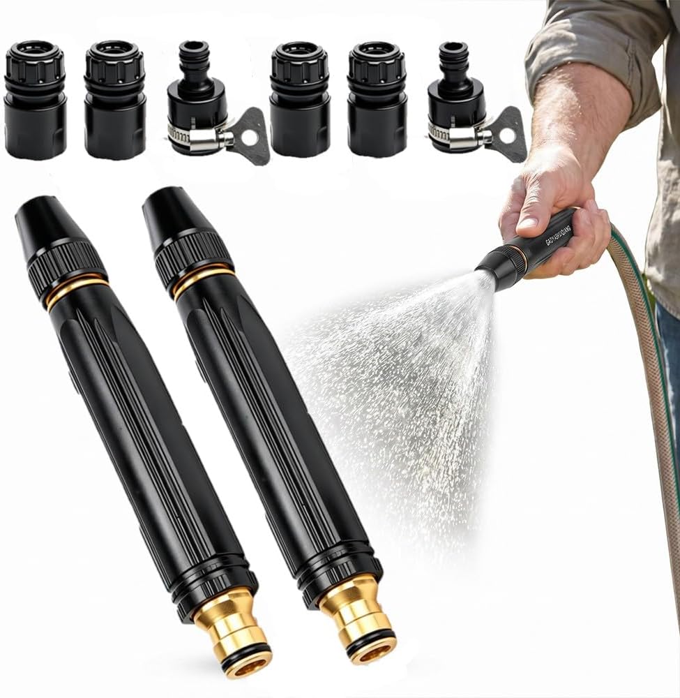 High Pressure Power Washer Nozzle Set - Multi-Function Spray Gun with 3 Modes | Ideal for Yard, Pets, and Car Cleaning (2 PCS)