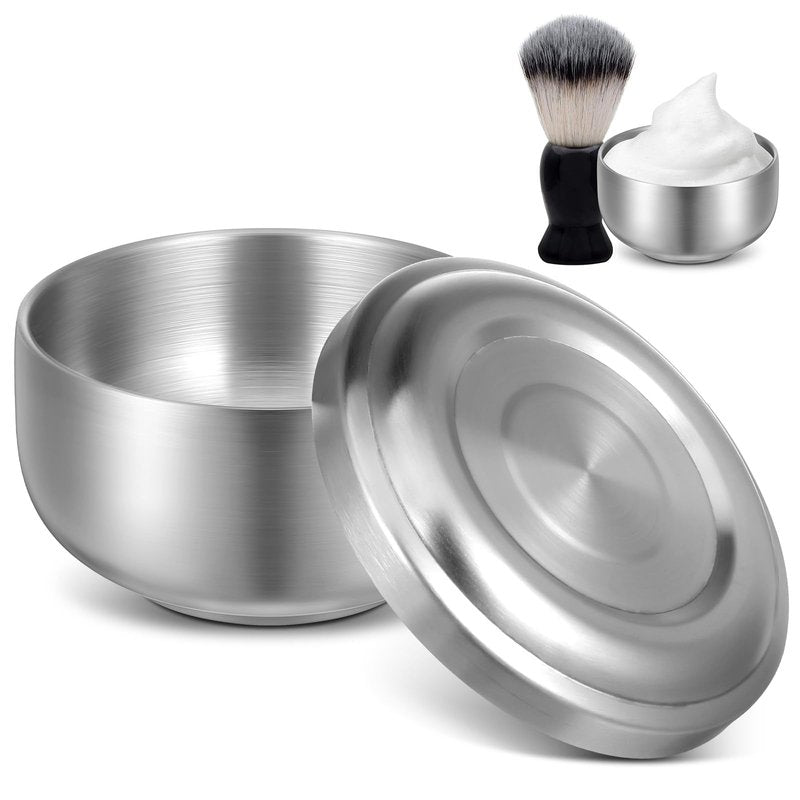 ARTIBETTER Shaving Bowl, Shave Bowl Stainless Steel, Shaving Soap Cup with Lid, 4 Inch UnbreakableShave Mug for Wet/Hot Shave (Silver)
