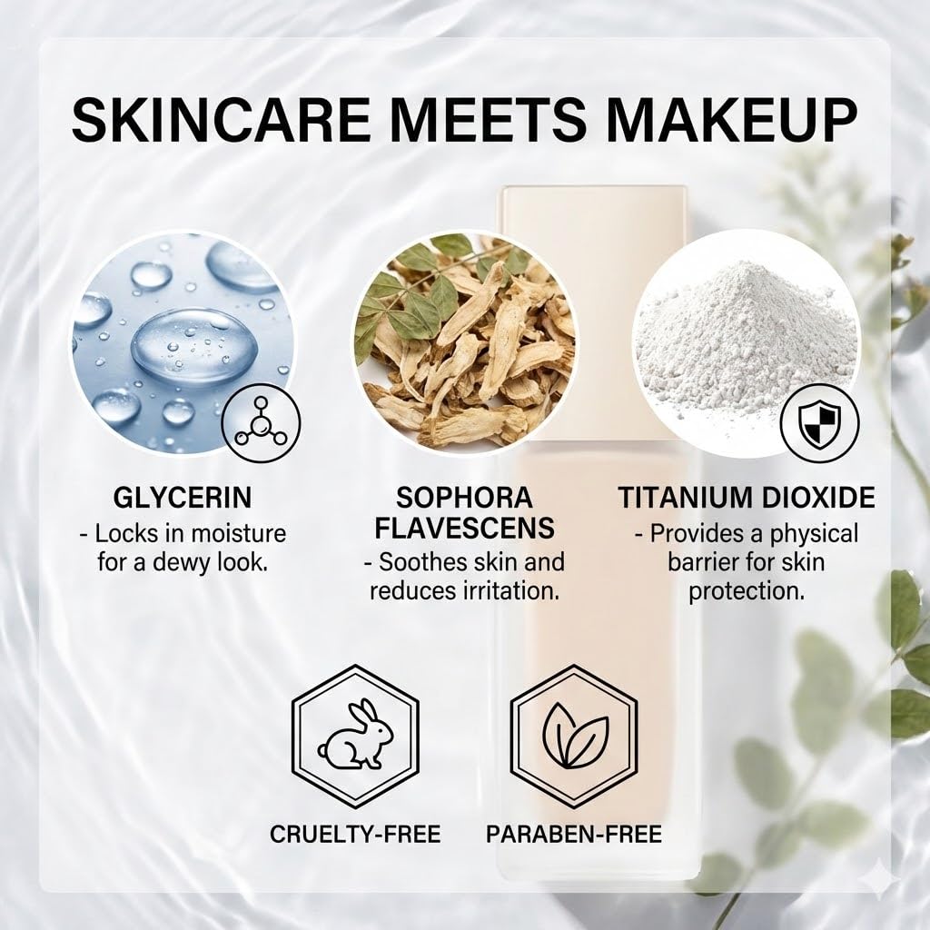 Hydrating Color Changing Foundation for Mature Skin, Lightweight Liquid Makeup with Self-Adjusting Shade for Fair to Medium Tones, Flawless Everyday Finish (1pcs)