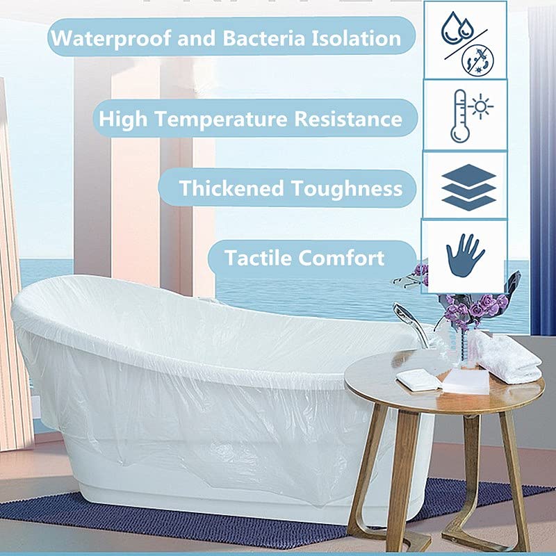 15-Pack Disposable Bathtub Cover Liners Large 102x47 Inches for Salon Hotel Home