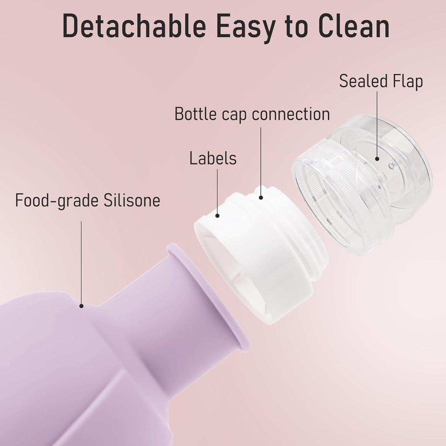 Travel Toiletry Containers - 4 Pack Leakproof 3oz Bottles & Mini Jars | BPA-Free Silicone Squeeze Tubes in Purple Rose