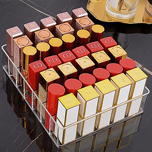 JessLab 7-Section Acrylic Makeup Organizer for Eyeshadow and Lipstick