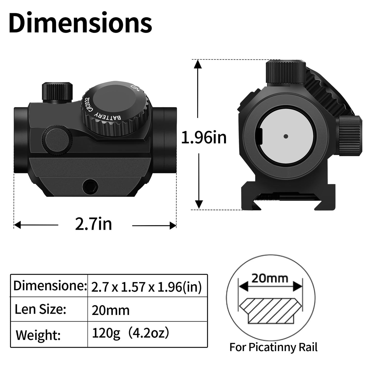Beileshi Red Dot Sight, 4 MOA Compact Red Dot Gun Sight Waterproof & Shockproof & Fog-Proof Rifle Scope with 1 inch Riser Mount, Upgrade M1KS
