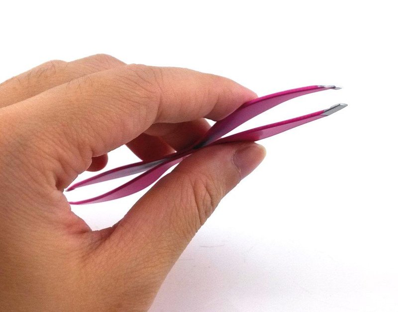 yueton 2pcs Double End Precision Pointed and Slant Tip Tweezers Set for Eyebrow and Ingrown Hair