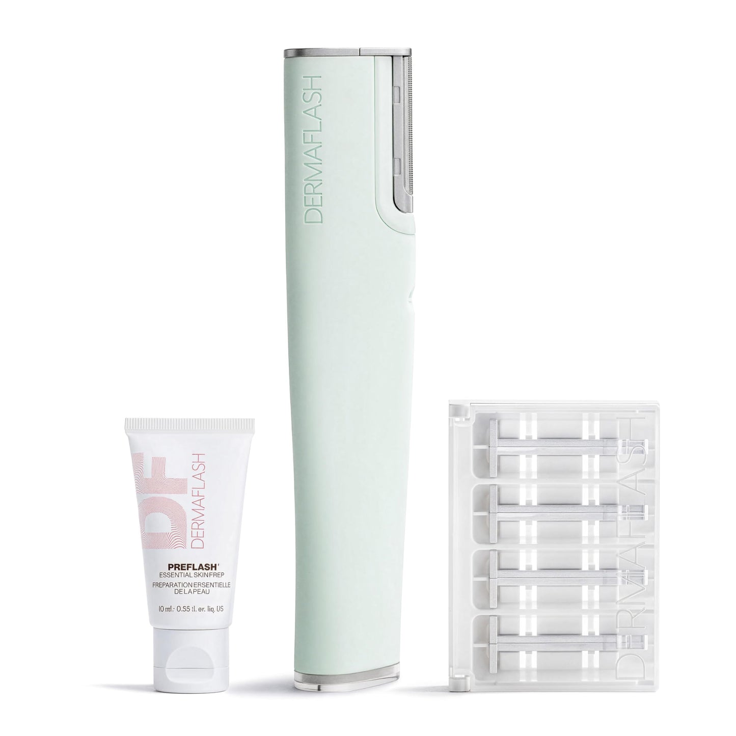 DERMAFLASH LUXE+ Sonic Dermaplaning Tool for Face Peach Fuzz Removal, Anti-Aging & Exfoliation, Seafoam