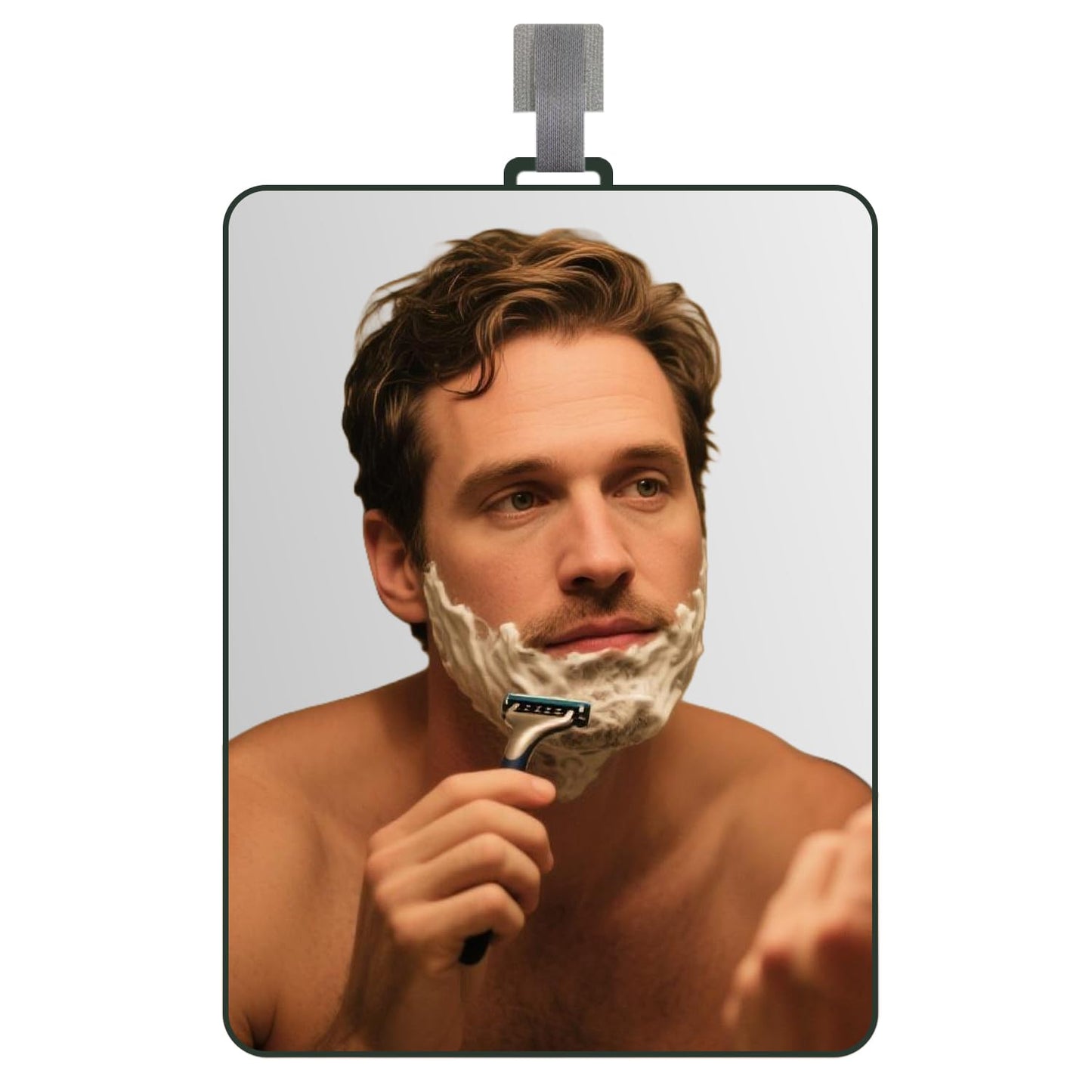 ZELIEVE Shower Mirror Fogless for Shaving Men Fog Free Anti Fog Bathroom No Fog Proof Anti-Fog Hanging Shatterproof RV (9” x 7” Z227)