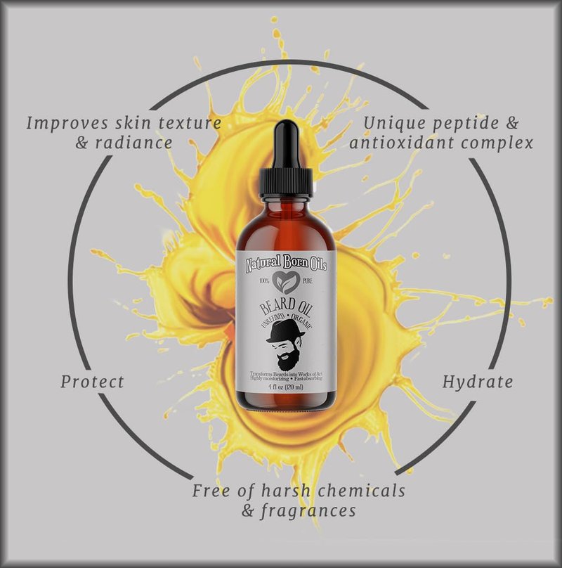 Natural Born Oils Beard Oil, 1 Gallon, Organic, Contains Natural Vitamin E, Jojoba and Argan Oils, Cold-Pressed, Natural Ingredients, Deep Beard Conditioning, Skin Care