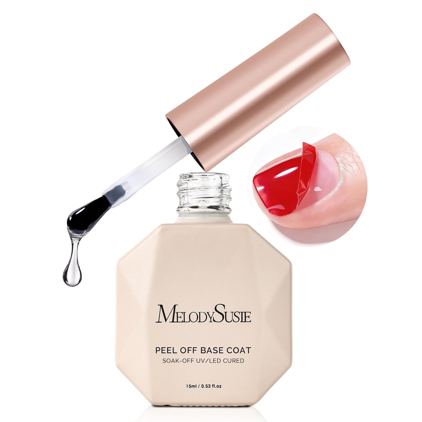 **Clear Peel Off Gel Base Coat for Gel Nail Polish - Long-Lasting, Easy Removal | 15ML**