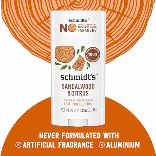 Schmidt's Aluminum-Free Natural Deodorant, Sandalwood & Citrus, 2.65 oz, 2 ct