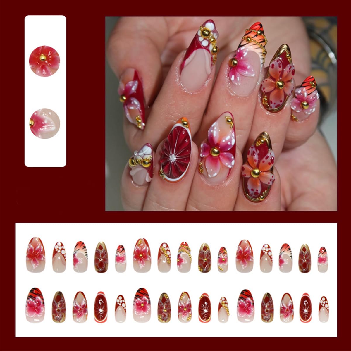 LRKNNO Short Almond Press on Nails Nude Ombre Fake Nails Glossy Full Cover Glue on Nails Reusable Acrylic False Nails Natural French Stick On Nails Kit for Women Daily Wear Manicure 24Pcs