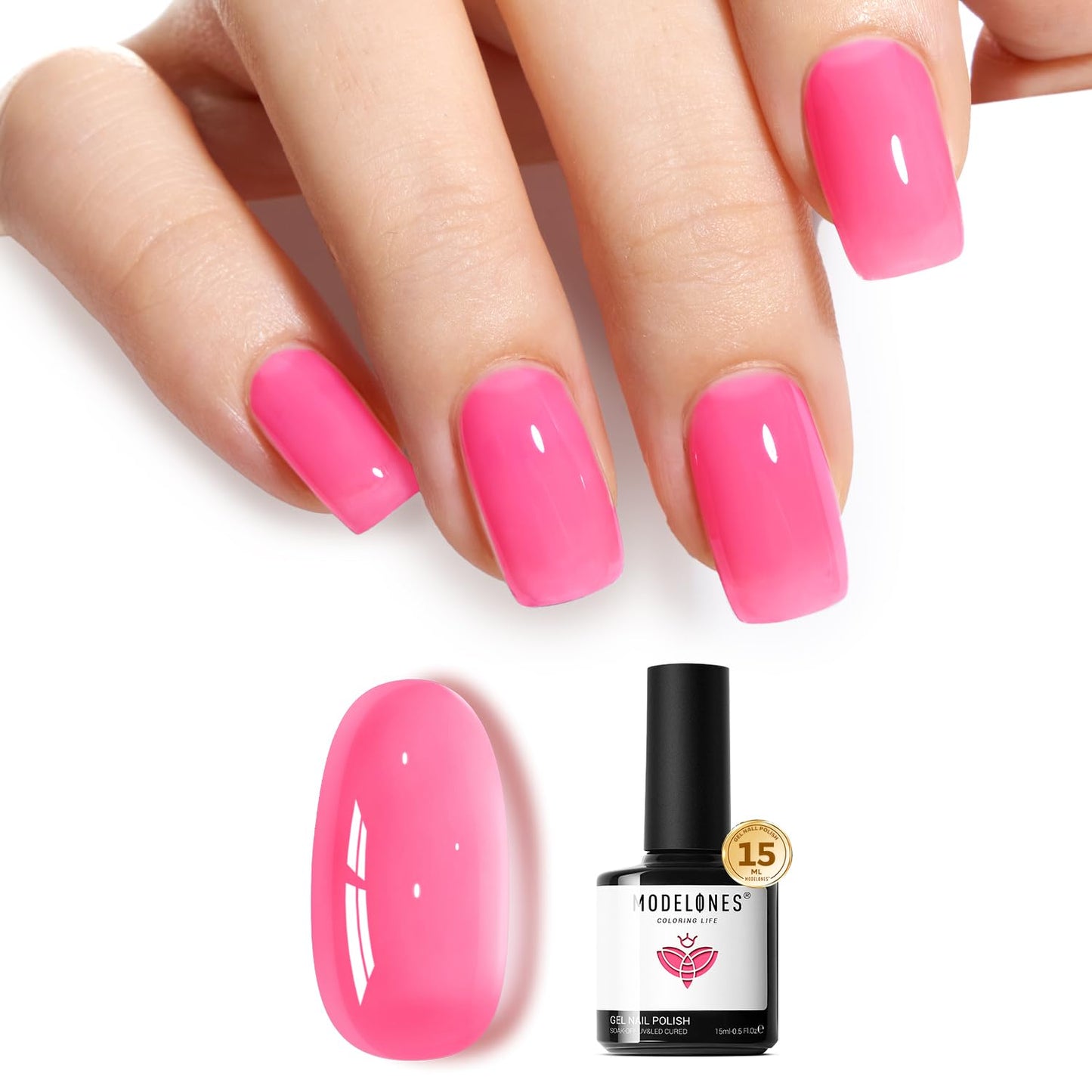 Pink Gel Nail Polish - Translucent Jelly Rose Color for Vibrant Summer Nail Art | 15ML