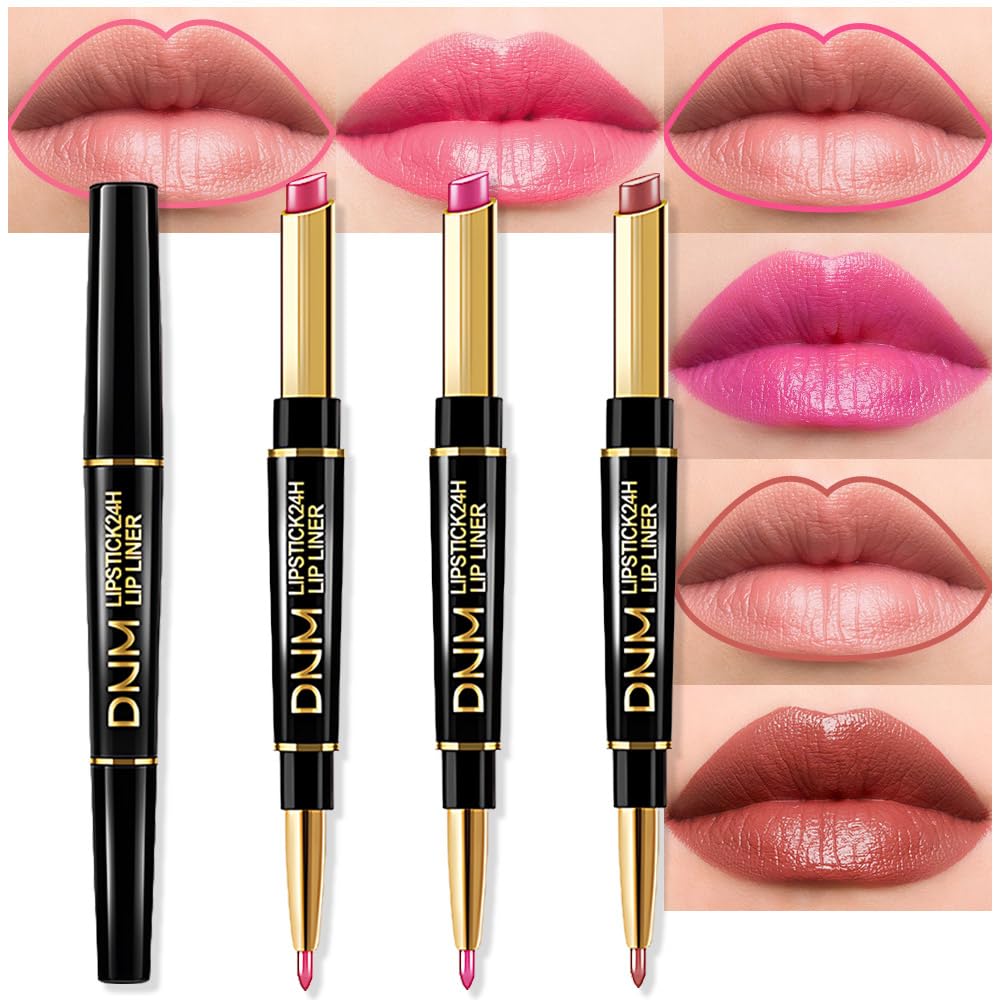 Chestnut Nude Brown Matte Lip Liner & Lipstick Set - Long Lasting, Waterproof, Smudge Proof | Antique Rose