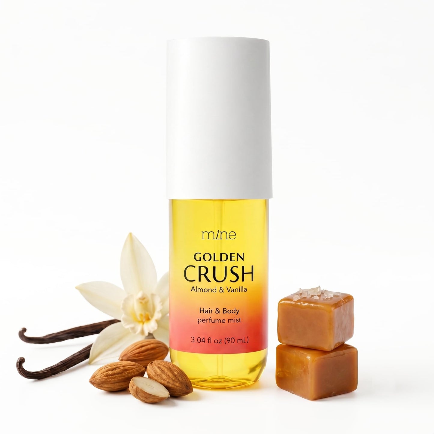 Golden Crush Hair & Body Mist — Warm Gourmand Vanilla, Pistachio & Salted Caramel | Alcohol-Free, Hair-Safe — 3.04 oz