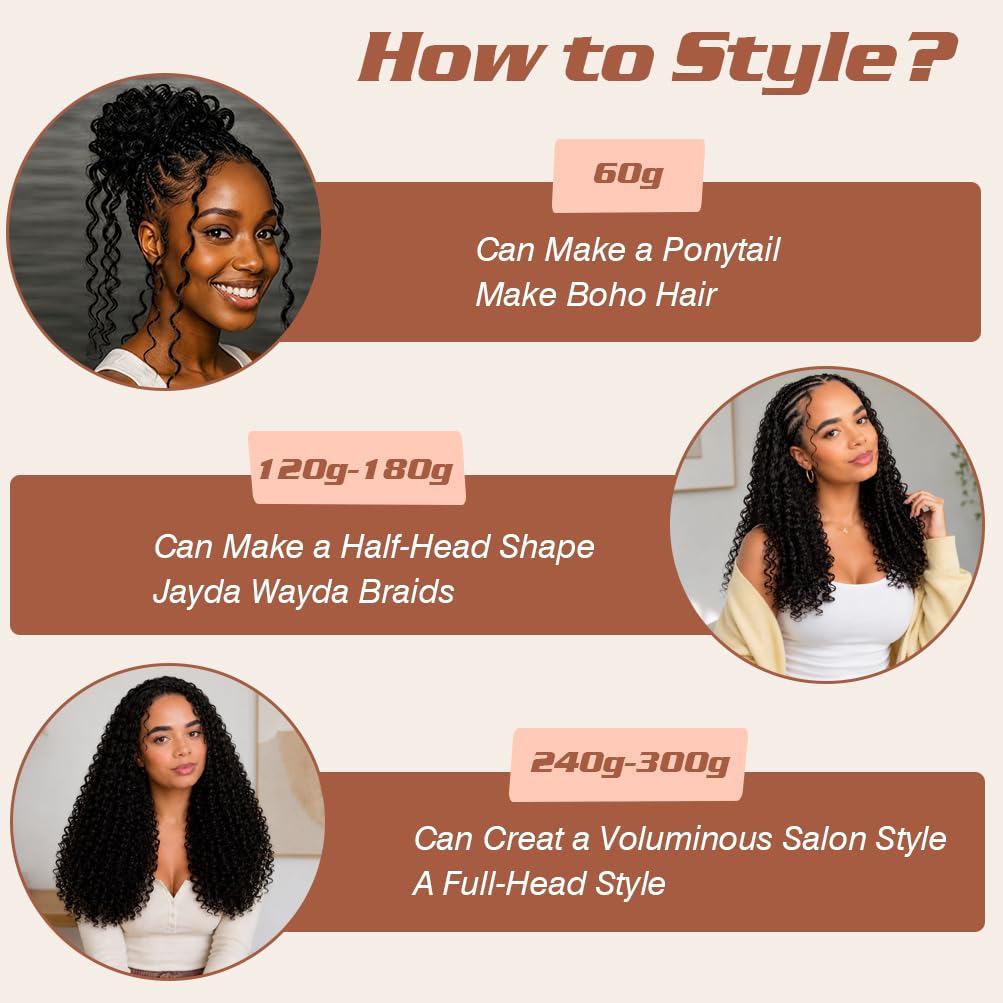 Miracle Knots Human Crochet Hair - 22 Inch Pixie Curly 120g Pack | Natural Color for Black Women