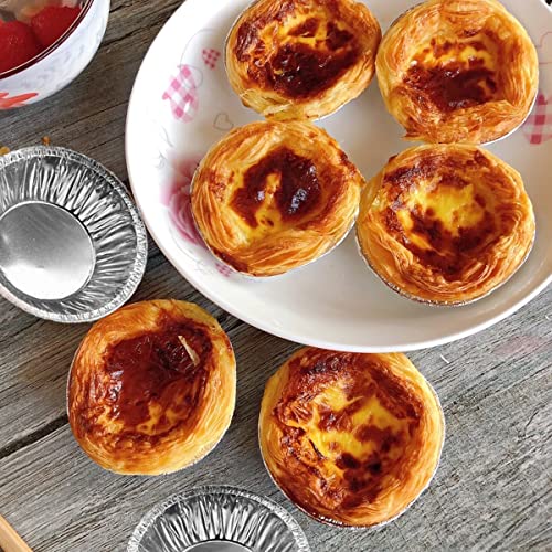 100 Disposable Aluminum Foil Mini Tart Pans for Baking