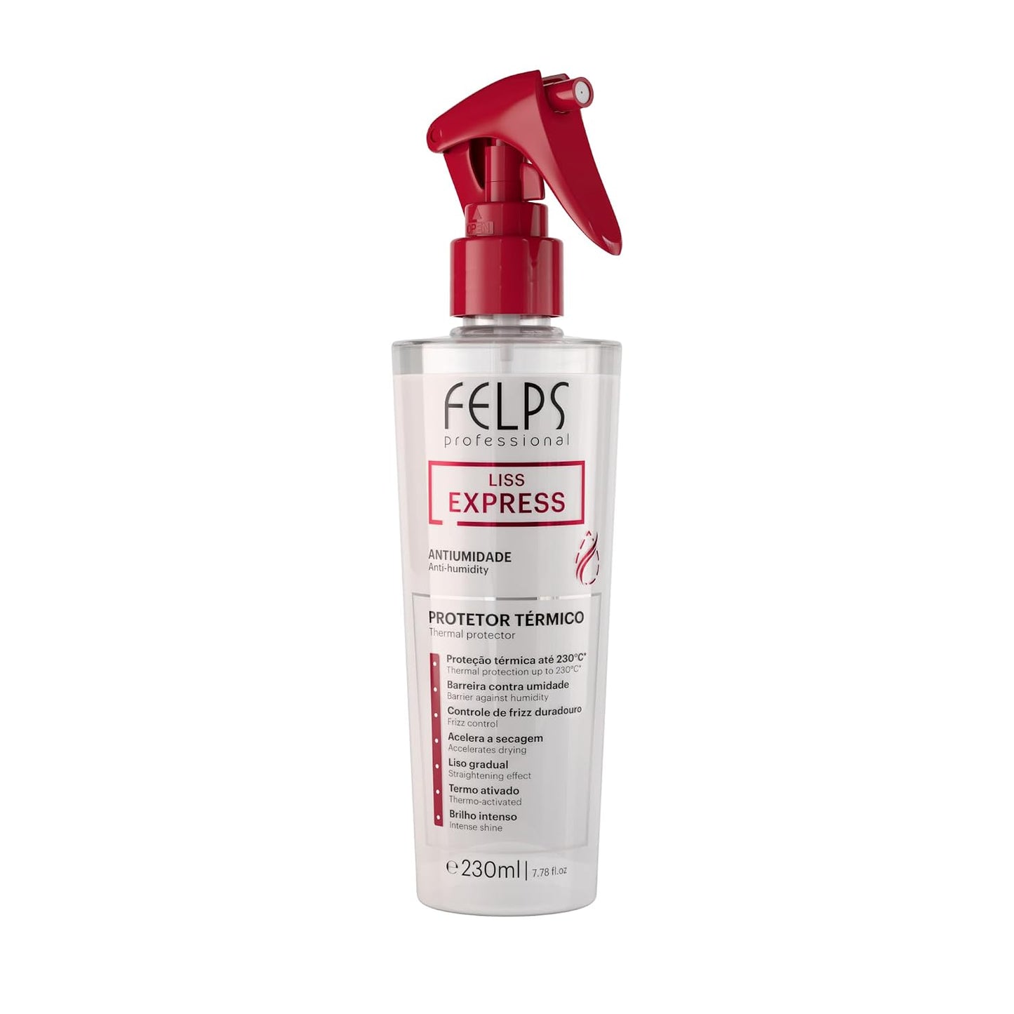 Felps SOS Liss Express Thermal Protector Spray - 230ml | Heat Protection for Smooth Hair