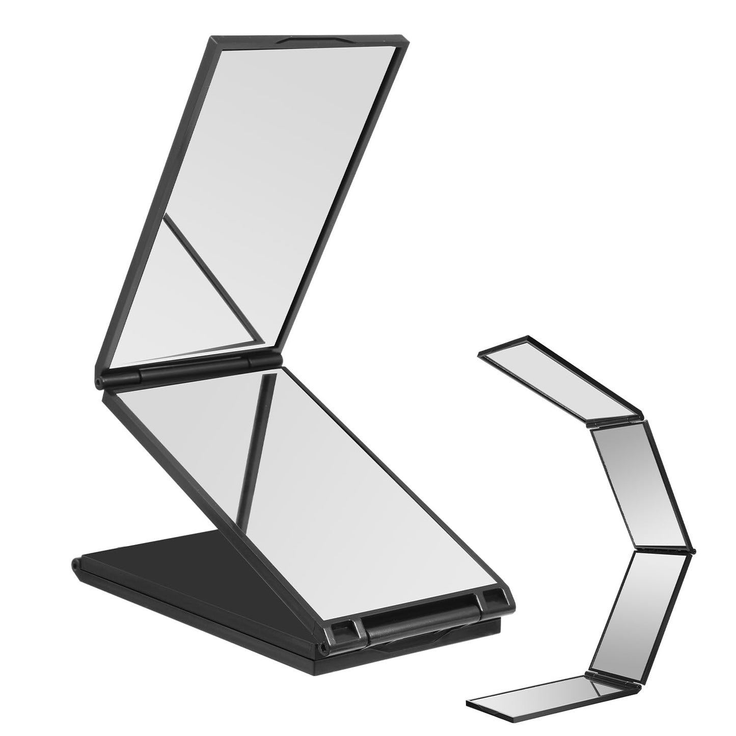 4 Way Mirror Foldable Makeup Mirror Portable 360 Degree Handheld Haircut Mirrors 4 Barber Desktop DIY Haircut Tool for Hair Cuting Styling Grooming Sided Self Haircuts for Home and Salon, 4.7 * 2.7 in