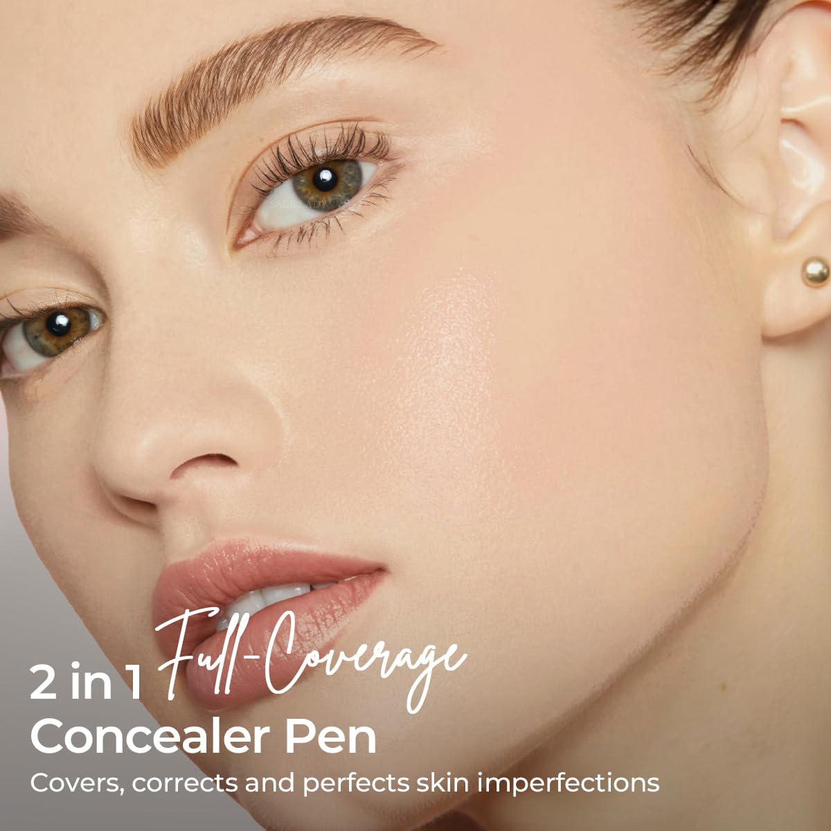 Full Coverage Concealer Pen - Dual-End Waterproof Stick for Dark Circles & Blackheads | Lightweight & Sweatproof - #01 Light Natural