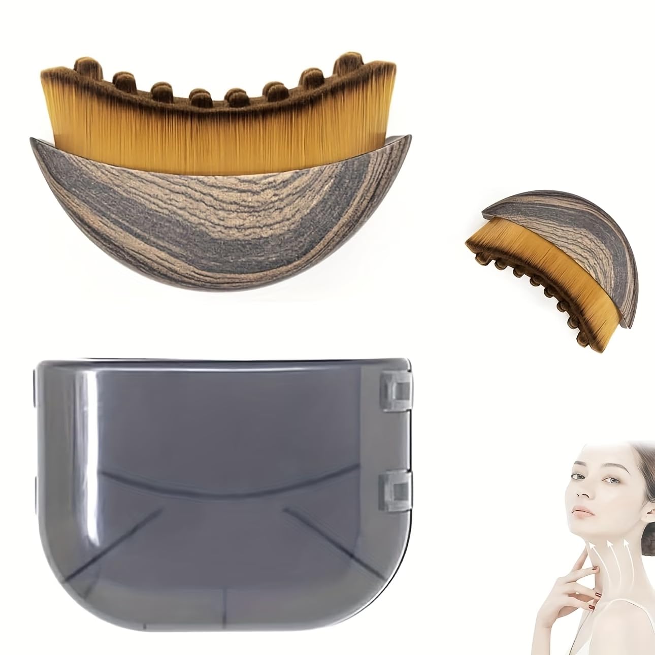 Portable Lymphatic Drainage Face Brush - Ergonomic Facial Sculpting Tool for Jawline Contouring, Multi-Functional Skincare Brush with Soft Nylon Bristles, Suitable for Home & Professional Use