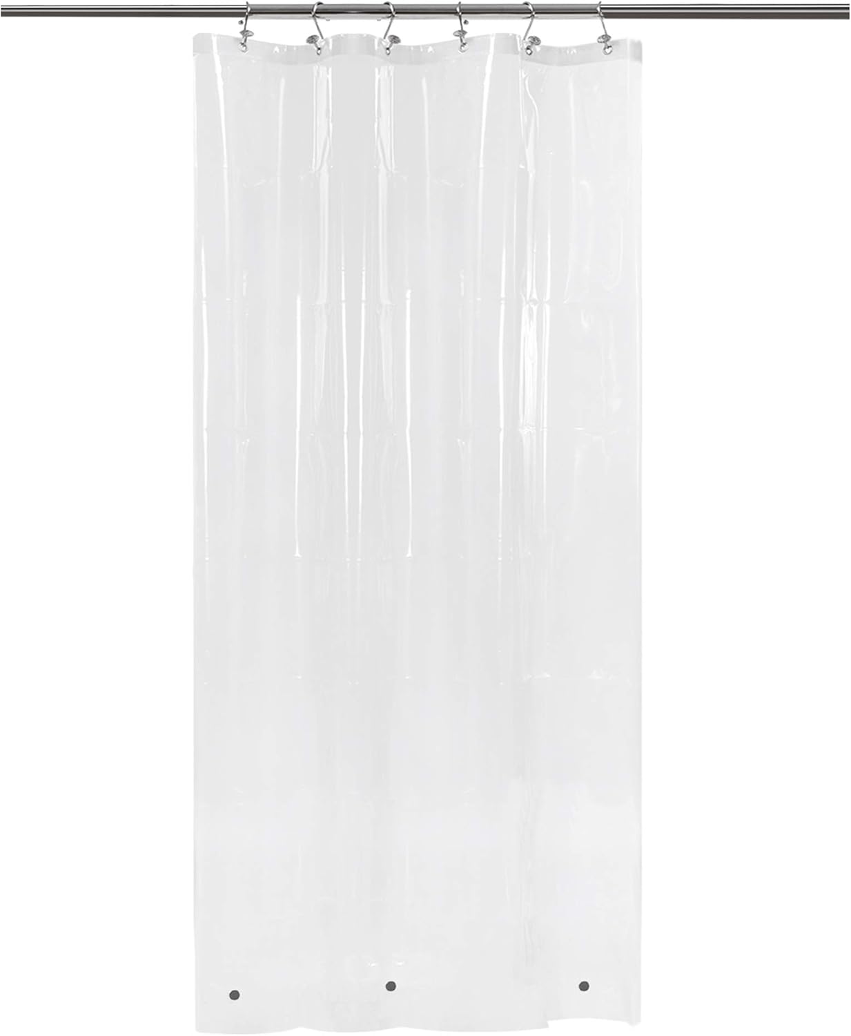 Clear Plastic Shower Liner - Premium Waterproof PEVA Curtain with Rustproof Grommets & 3 Magnets | Standard Size