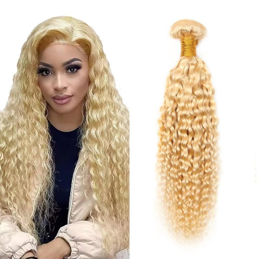613 Human Bundles Blonde Kinky Curly Bundles Human Hair Brazilian Virgin Hair 1 Bundle 32 Inch 613 Curly Bundle Liar Weave 100g