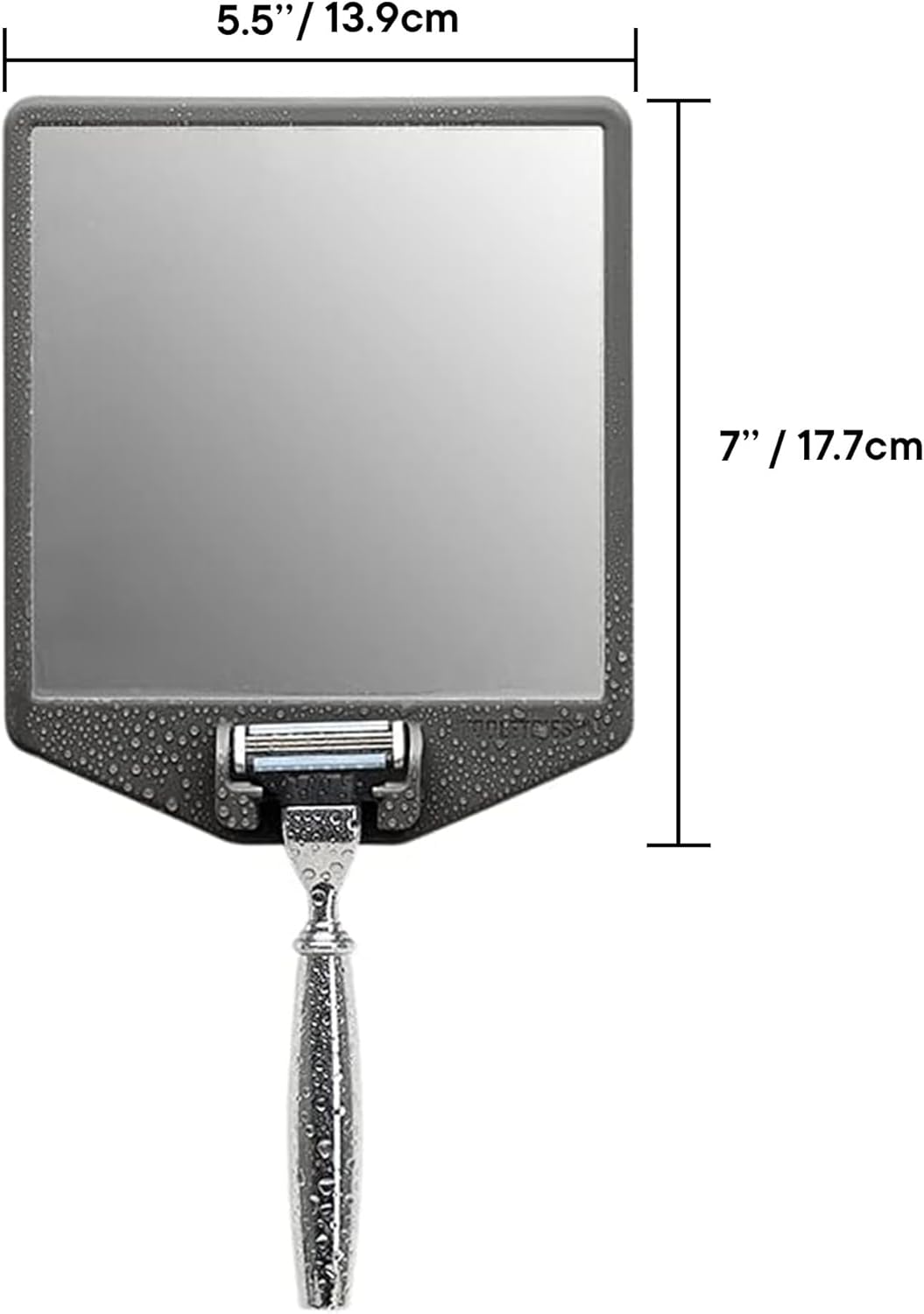 Joseph Shower Mirror - Fog-Free Shaving Mirror with Silicone Razor Holder | Charcoal Color