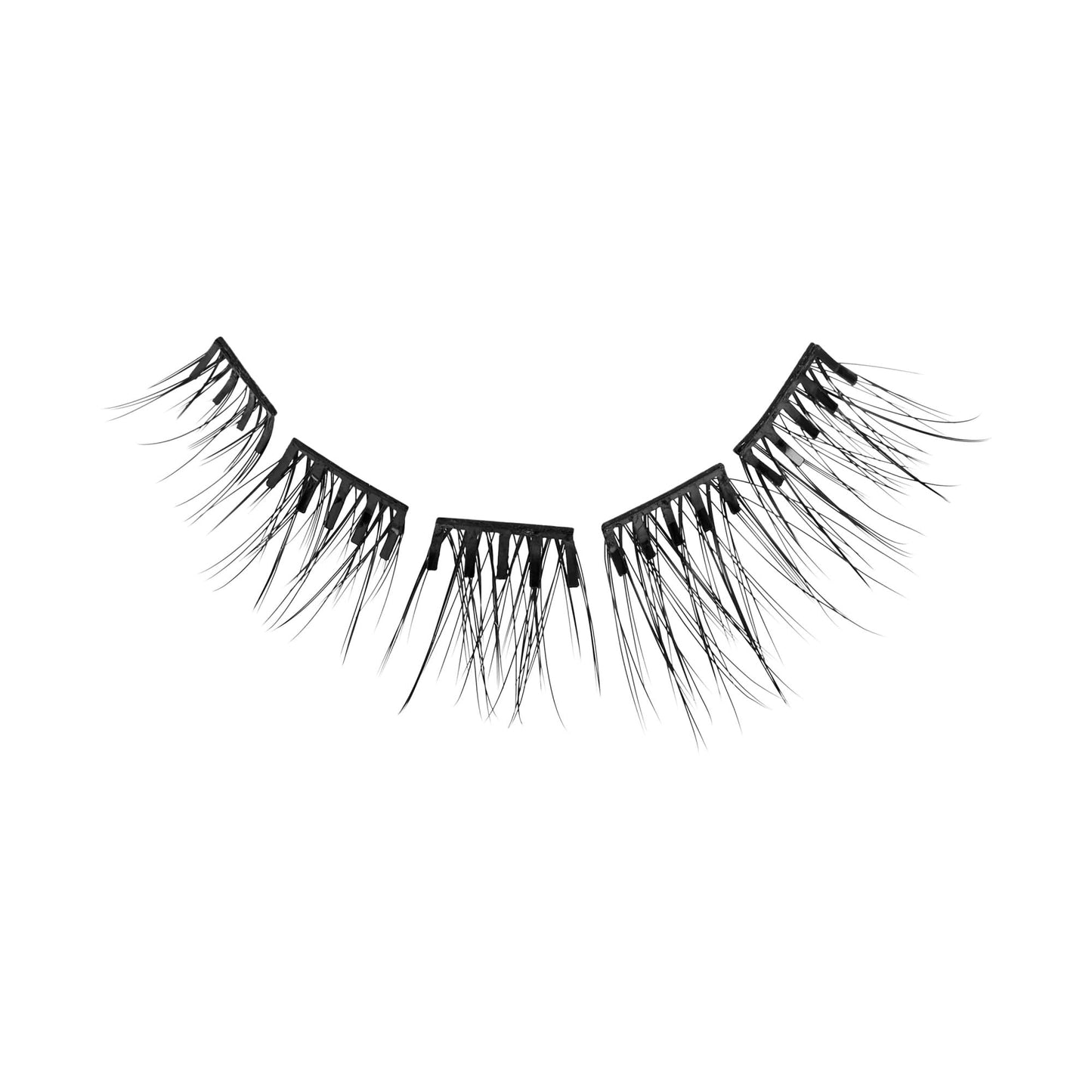 Kiss Impress Falsies Self Adhesive Eyelashes, Press On Lashes, 12mm-14mm Natural Volume Lashes, Black, No Glue Needed, Invisible Band, 36 Lash Clusters & Non-Stick Applicator - Natural