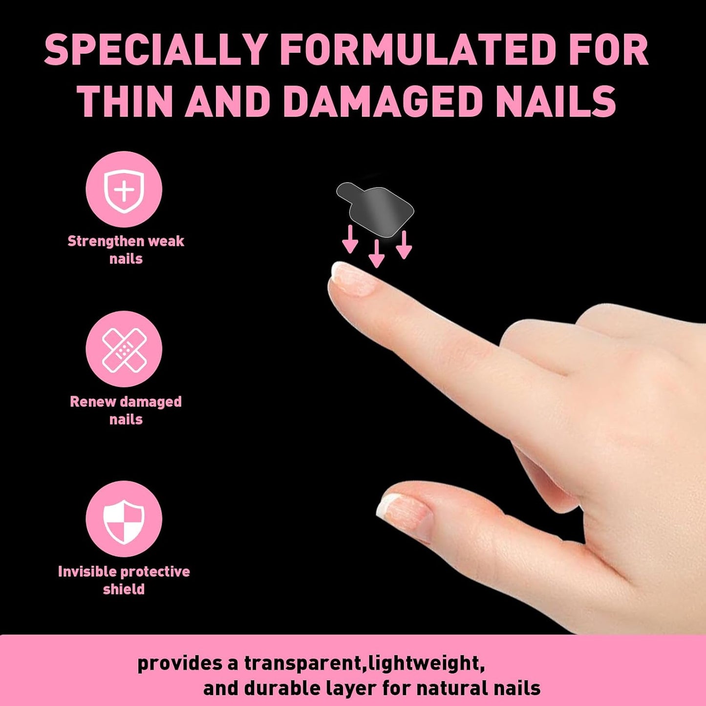 Nail Repair Patches - Pre-Cut Protective Layer for Damaged Nails | Easy to Use, Invisible, 580 Units