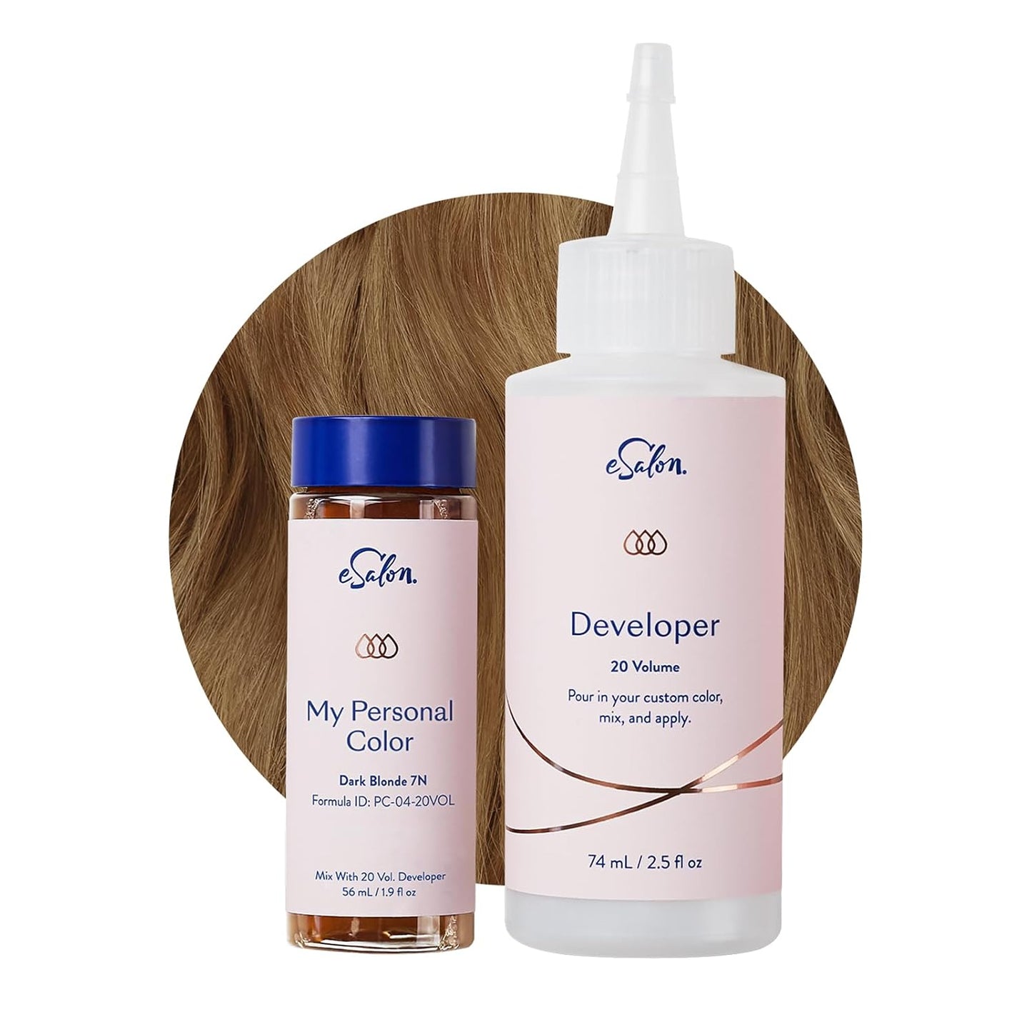 Permanent Hair Color Kit - Dark Blonde Copper Gold | Ammonia-Free Dye for 100% Gray Coverage