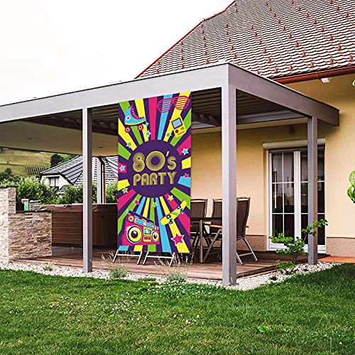 80's Retro Party Banner - I Love 80's Theme Decor for Events