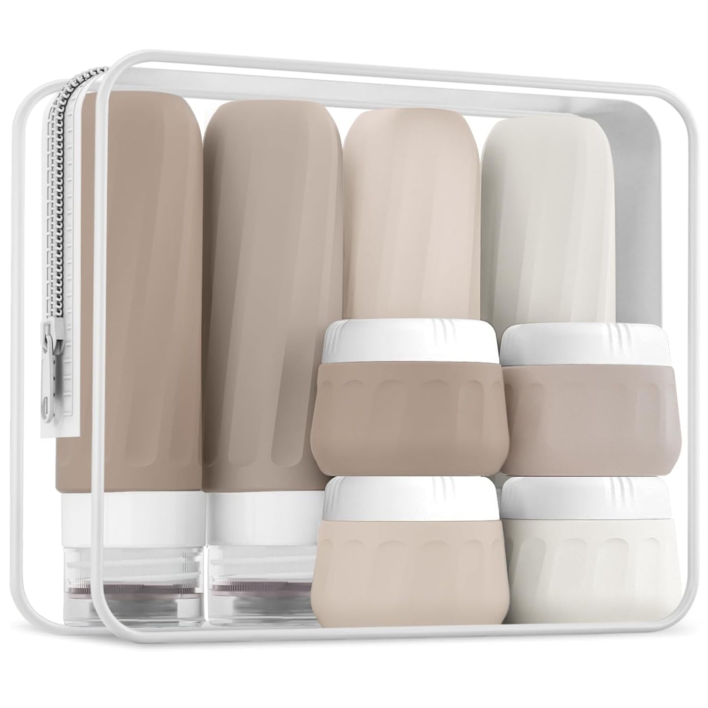 Travel Bottles for Toiletries - TSA Approved 8 Pack | Leak-Proof Silicone Containers with Clear Bag, 3oz