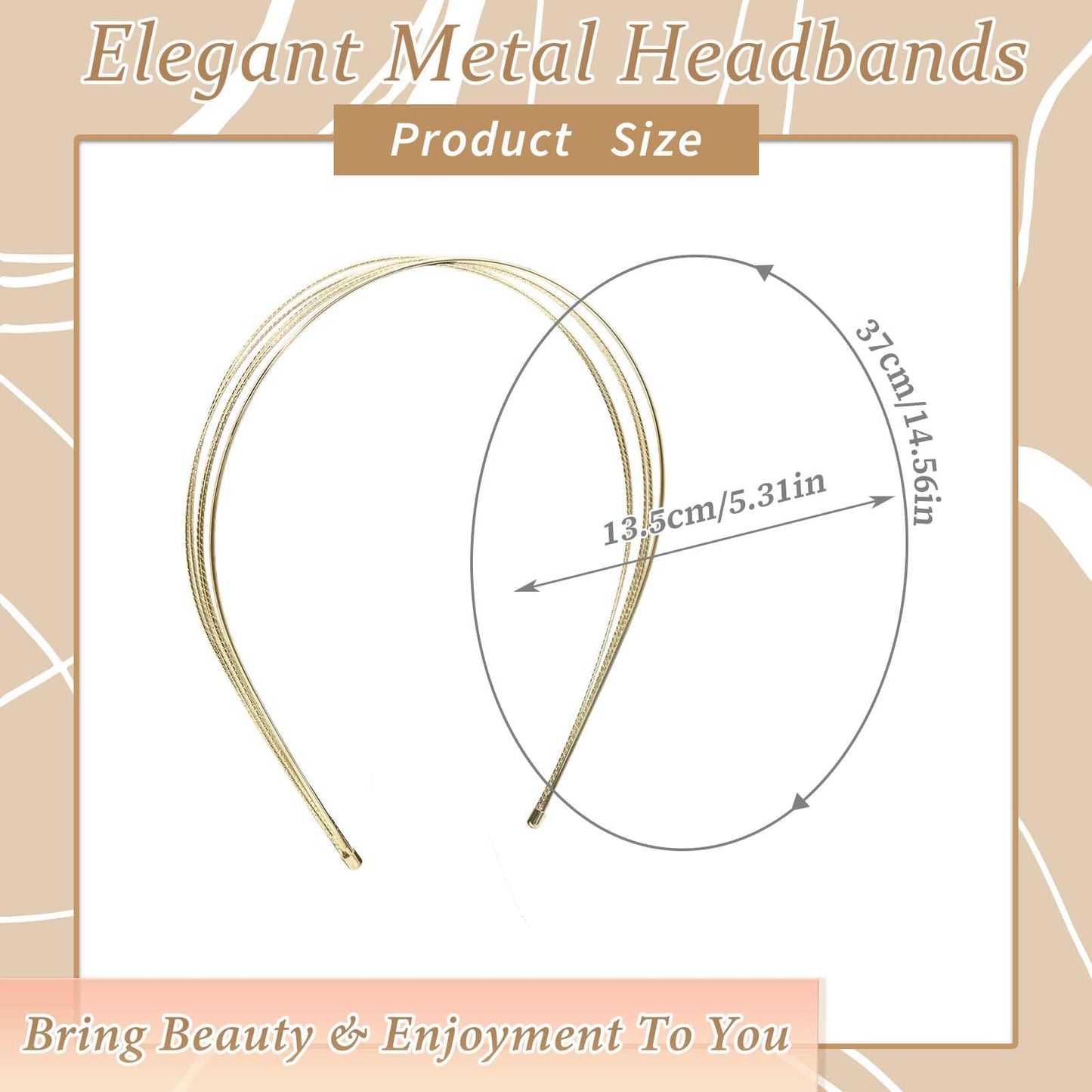 STGDAK Gold Headband Elegant Metal Headbands Multi Layers Silver Headpiece Fashion Hairband Row Wire Head Bands Cute Hair Accessories For Women Girls 2 Pack