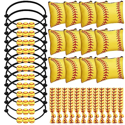 Softball Gift Set - 36 Pieces with Bracelets, Makeup Bags & Scrunchies