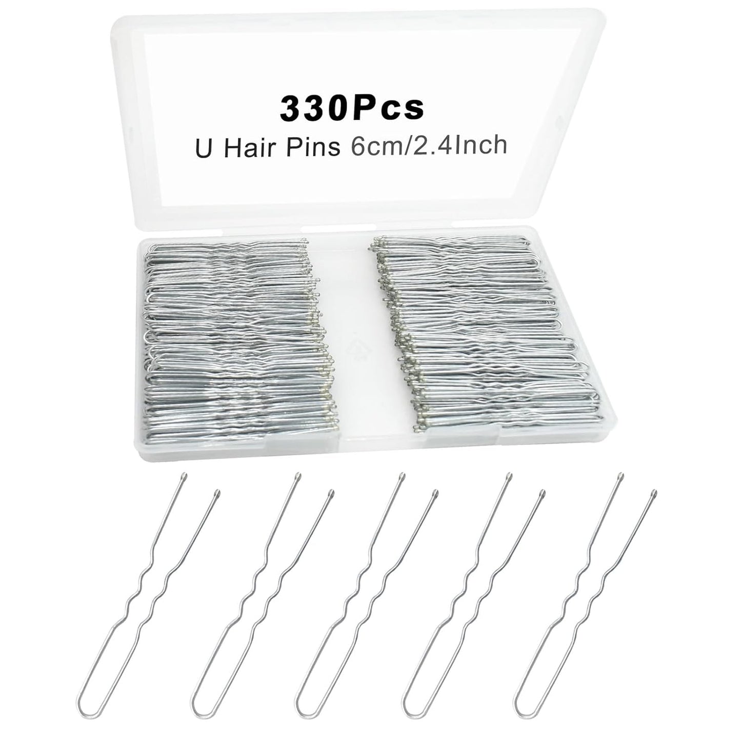 Bobby Pins - 330 Count Brown Hair Pins in Cute Box | Premium 2.2 Inch for Kids, Girls & Women
