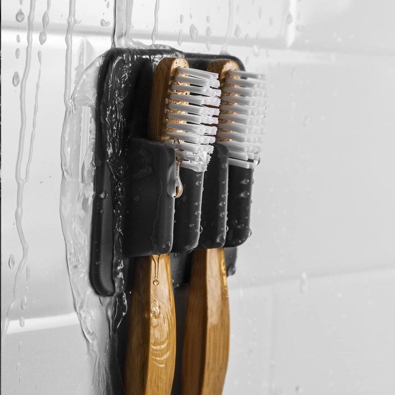 Tooletries 4-in-1 Tile Series - Silicone Toiletry Organizer with Secure Holders | Charcoal