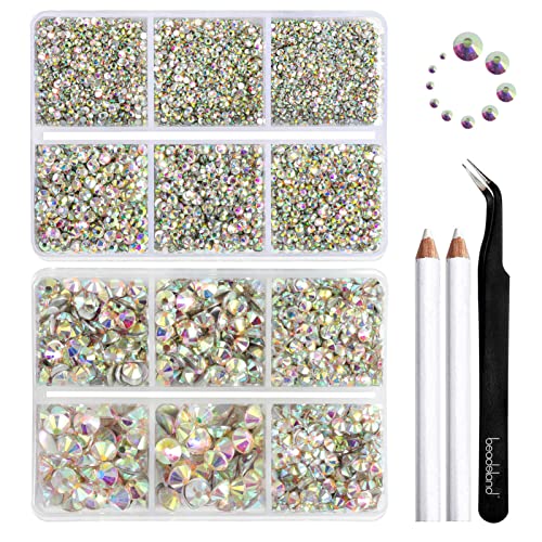 Beadsland 8300pcs Flatback Rhinestones Kit - Crystal AB for Crafts