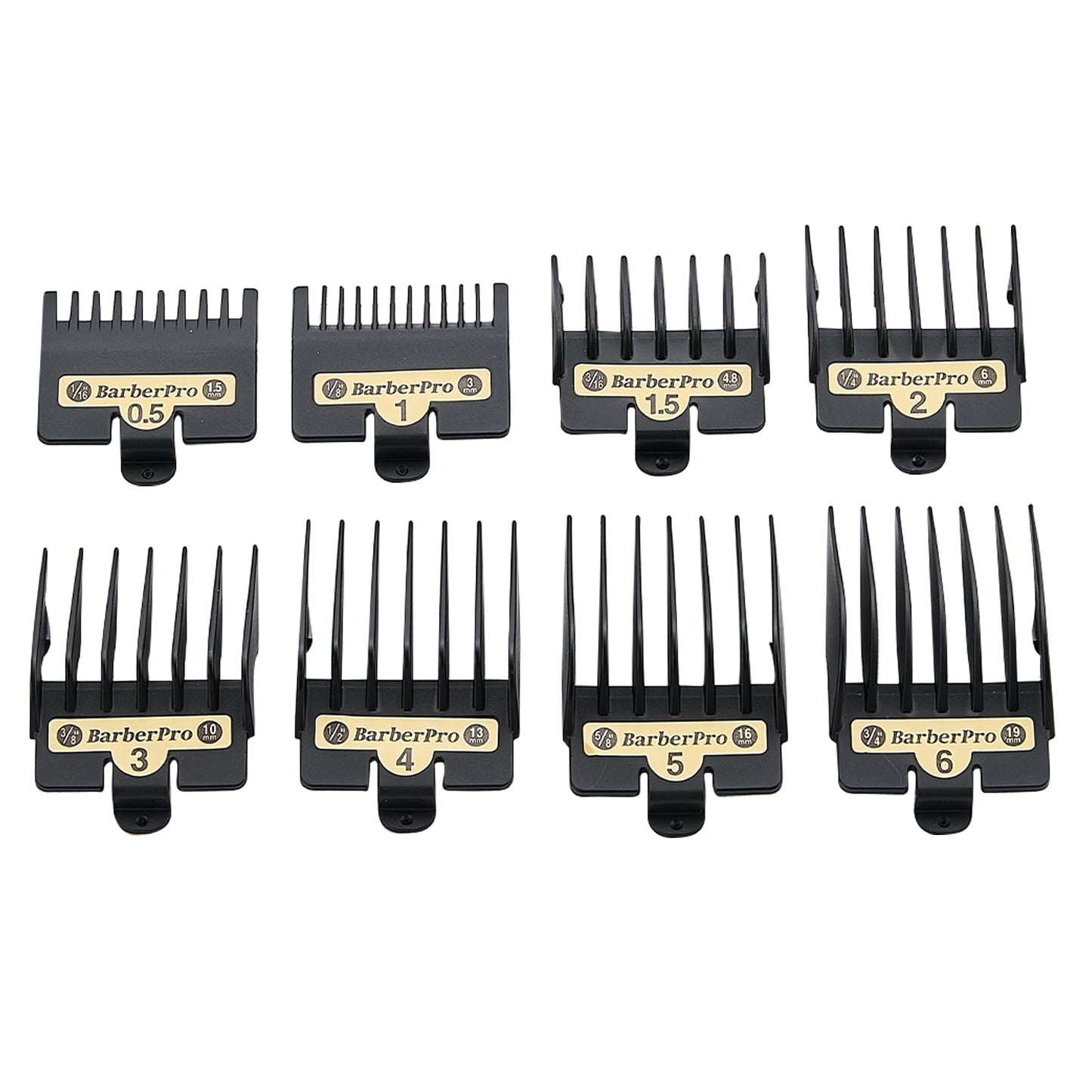 4PCS Premium Clipper Guards with Metal Clip compatible with BaBylissPRO Barberology Comb Set,Cutting Lengths 1/16”-1/4 ”, for Babyliss Clipper Guards-Fits FX870，FX890，FX825 and FX673 Clippers