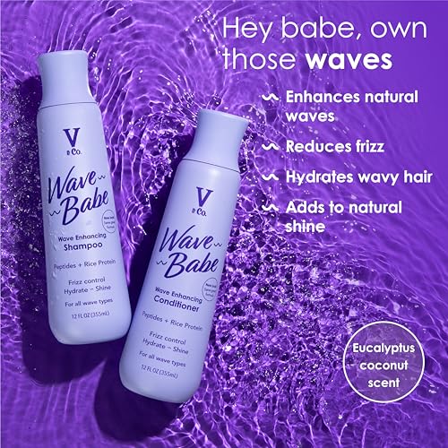 V&Co. Wavy Hair Shampoo & Conditioner Set | 12 Oz, Sulfate Free