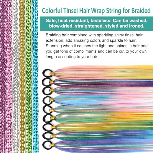 26 Inch Green Ponytail Extensions with Hair Tie - Pack of 2, Straight Wrap Around Synthetic Hair