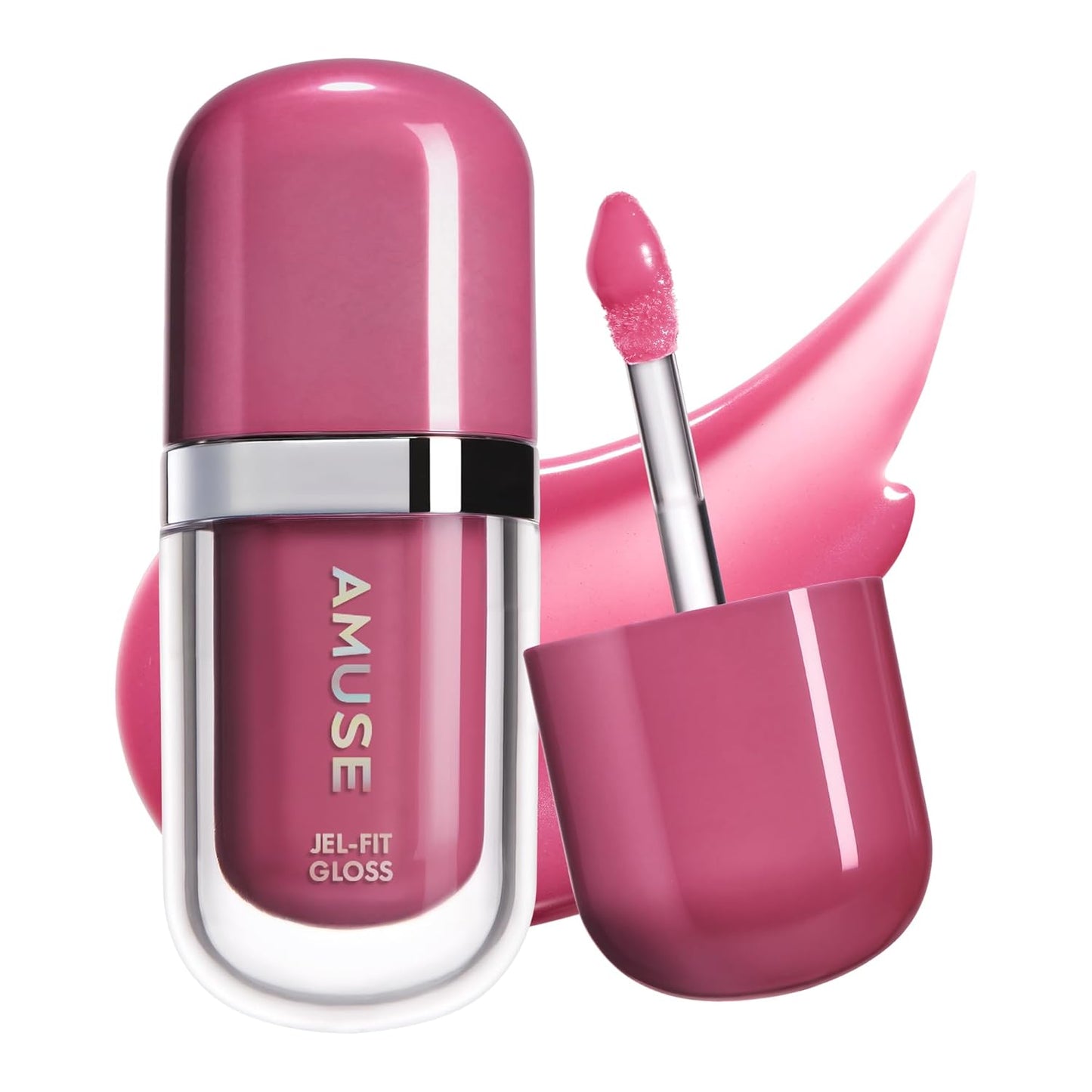 Jel-Fit Tinted Lip Gloss - Caffeine Cherry Ultra Shine Plumping Lip Stain | Hydrating Vegan K-Beauty Tint