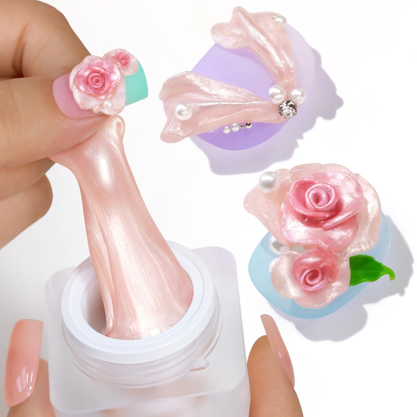 3D Nail Gel - Non-Sticky Sculpting Gel for Nail Art | Soak Off UV/LED, 0.5 Oz - Spider Black