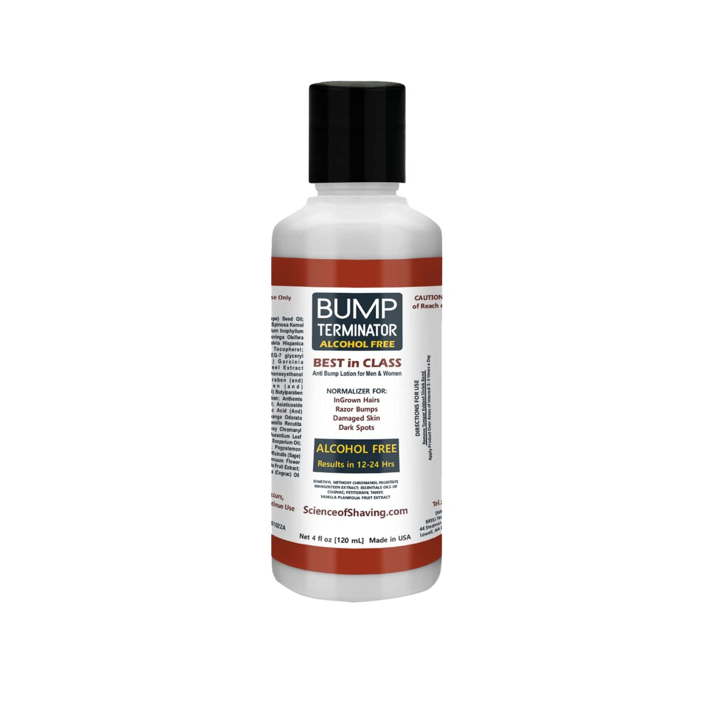 BREEJ Bump Terminator Alcohol-Free Bumps Lotion, Razor Bump Treatment for Men & Women (4 Fluid Ounces)