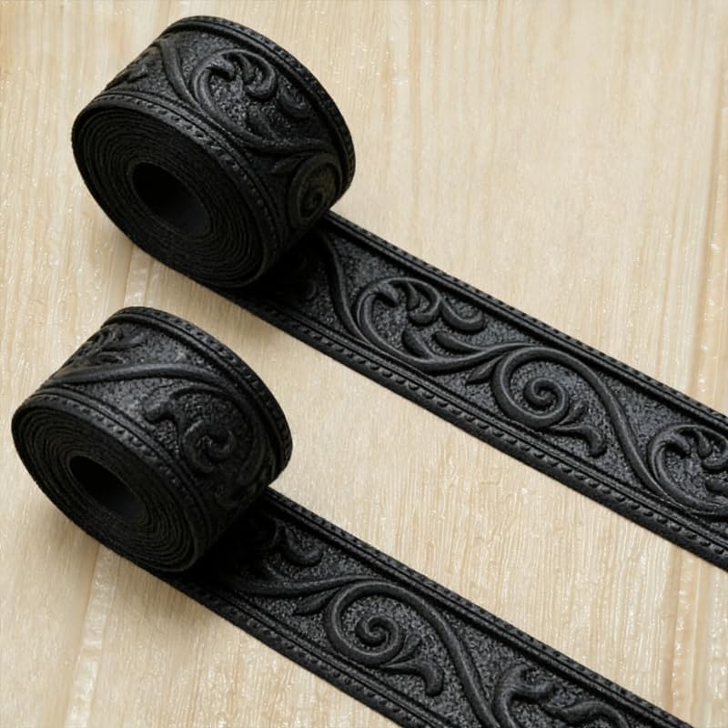Peel and Stick Crown Molding | 2-Pack Flexible Decorative Wall Trim - 7.55ft Self-Adhesive 3D Embossed Baseboard for DIY Home Décor