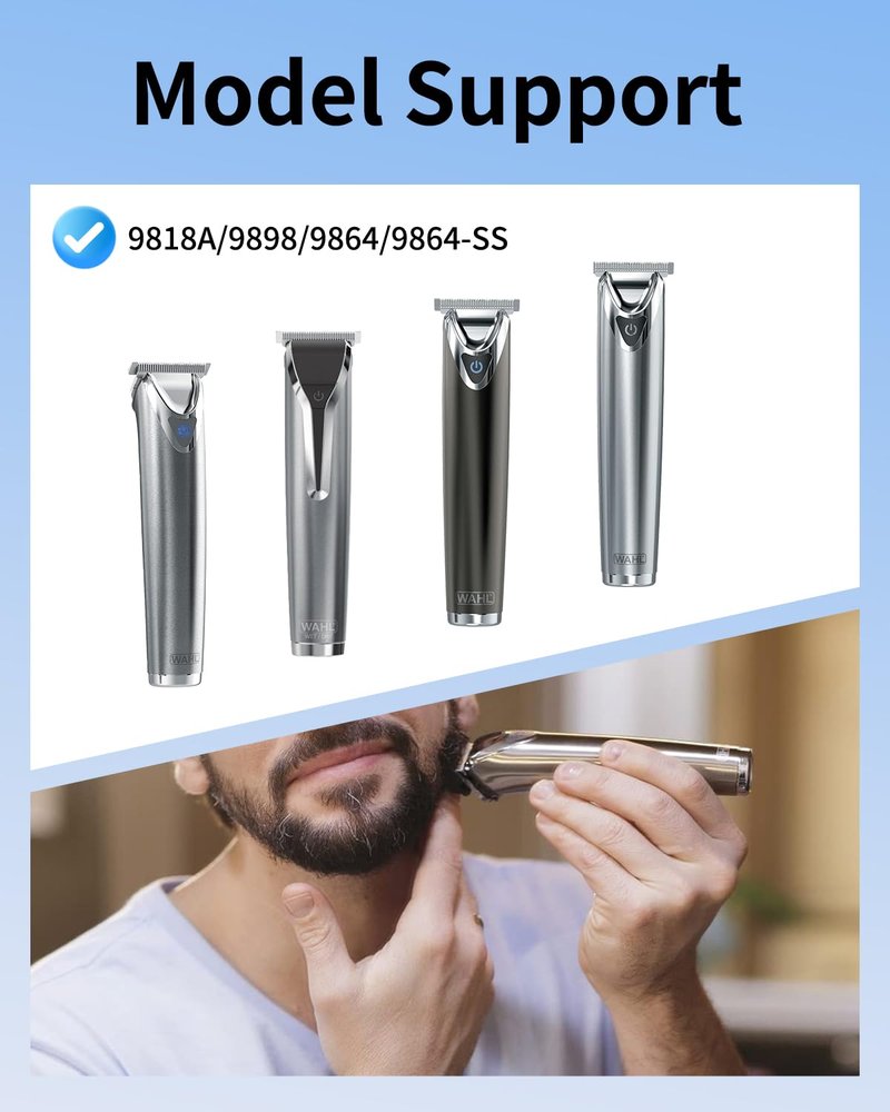 Superer Charger Replacement for Wahl Trimmer Models 3026018 SS2L WSS3L 9864SS 9818A 5616L 9898 9899-100 9899 9864 5708 9895 9886 9886-600 Lithium Ion Beard Trimmer Power Adapter Cord