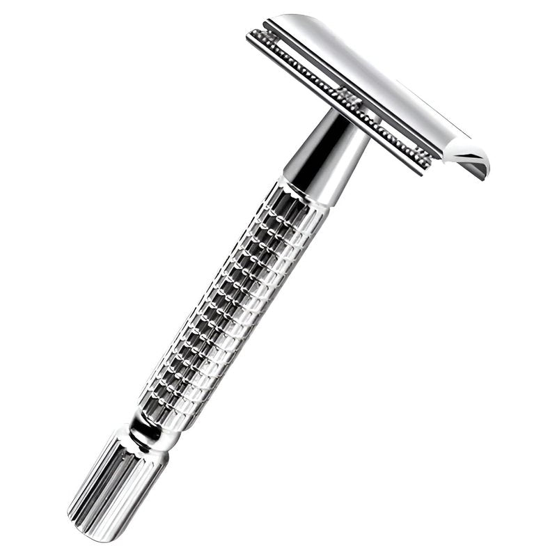 Double Edge Safety Razor for Men and Women - Butterfly Open Shaving Razor with 10 Stainless Steel Blades, Precision Shaving, Durable, Eco-Friendly 12-Piece Kit